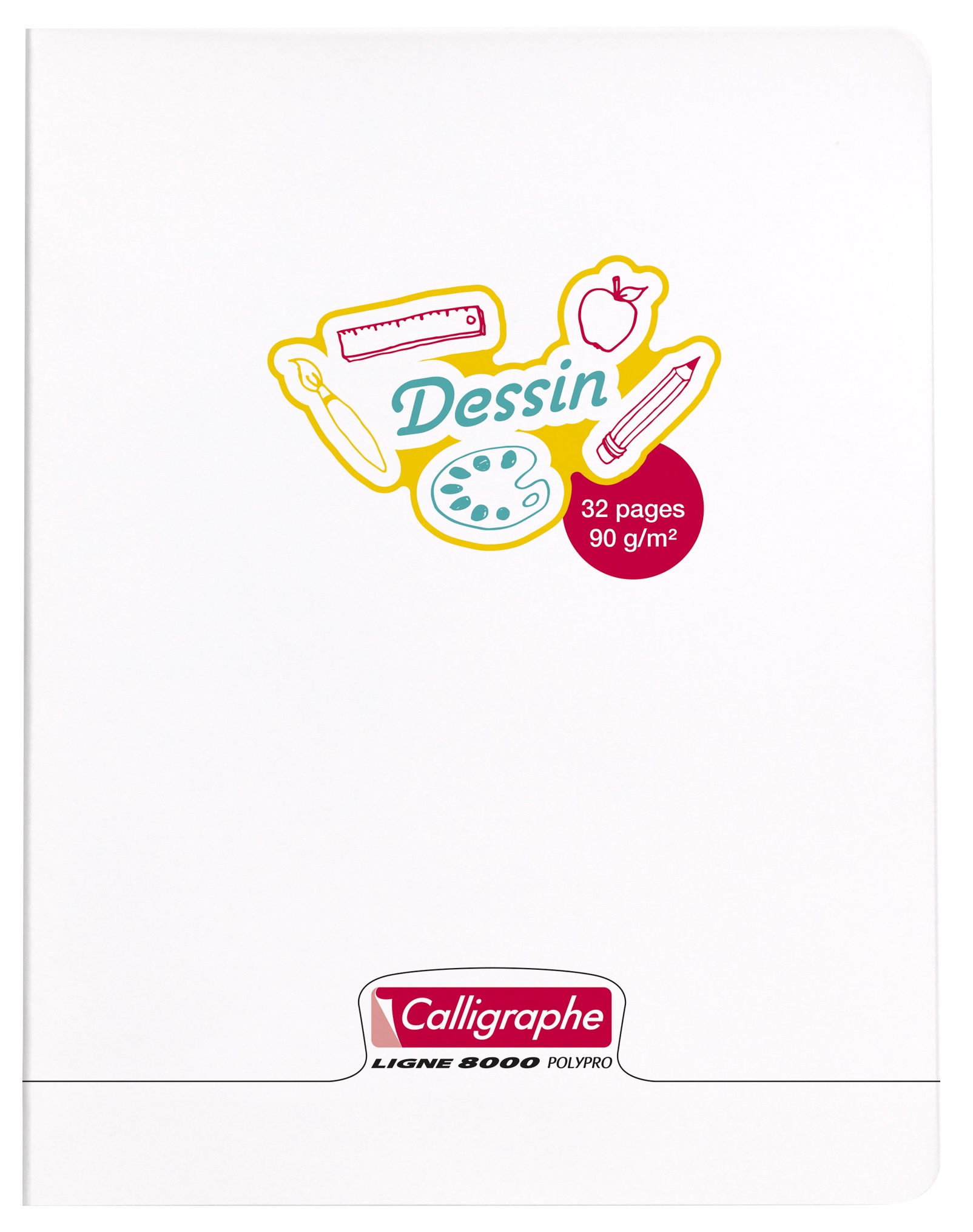 Cahier de dessin piqué 8000 POLYPRO 17x22 cm 32 pages uni 90 g