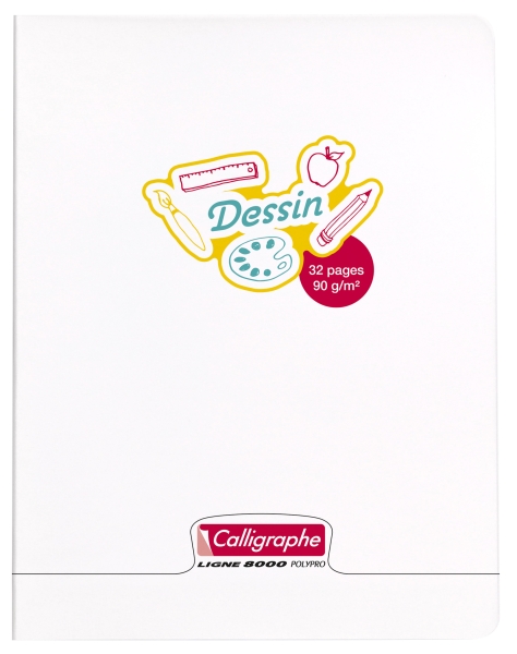 Cahier de dessin piqué 8000 POLYPRO 17x22 cm 32 pages uni 90 g
